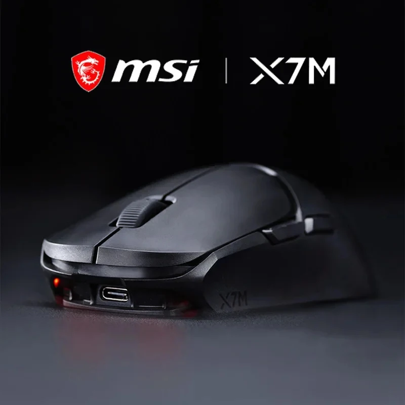 NEW MSI X7M 49g PAW3950 40000 DPI Dual 8K Wireless Gaming Mouse Omron Optical Switch 180H Battery for Esports PC