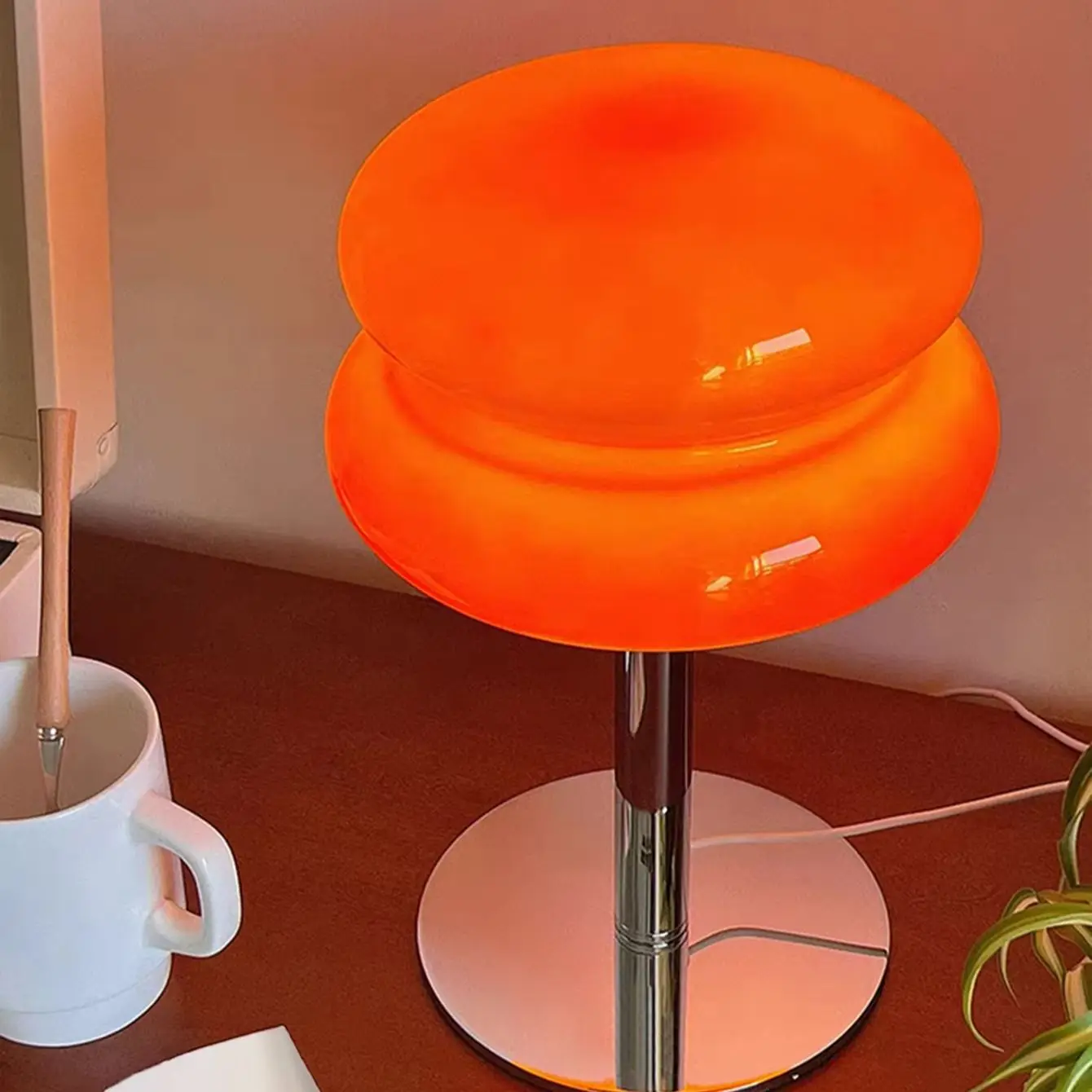 LED Table Lamp Macaron Glass lustre Trichromatic Dimming Living Room Bedroom Study Atmosphere Lamps Eye Protection Night Light