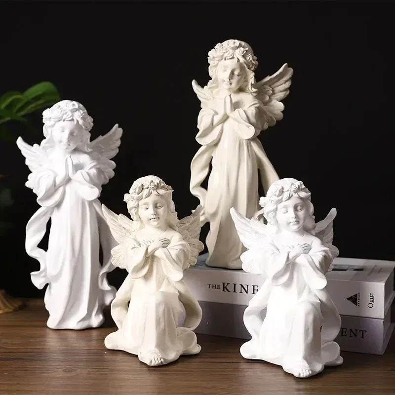 

Hot selling Nordic girls pray for angel sculpture models, simple and luxurious office model room decorations, handicrafts