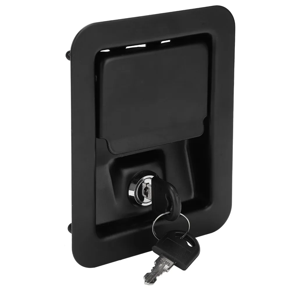 

141*109mm Generator Panel Lock 4-Corner Mounting Stainless Steel Silent Unit Lock with Keys Black Genset Panel Lock