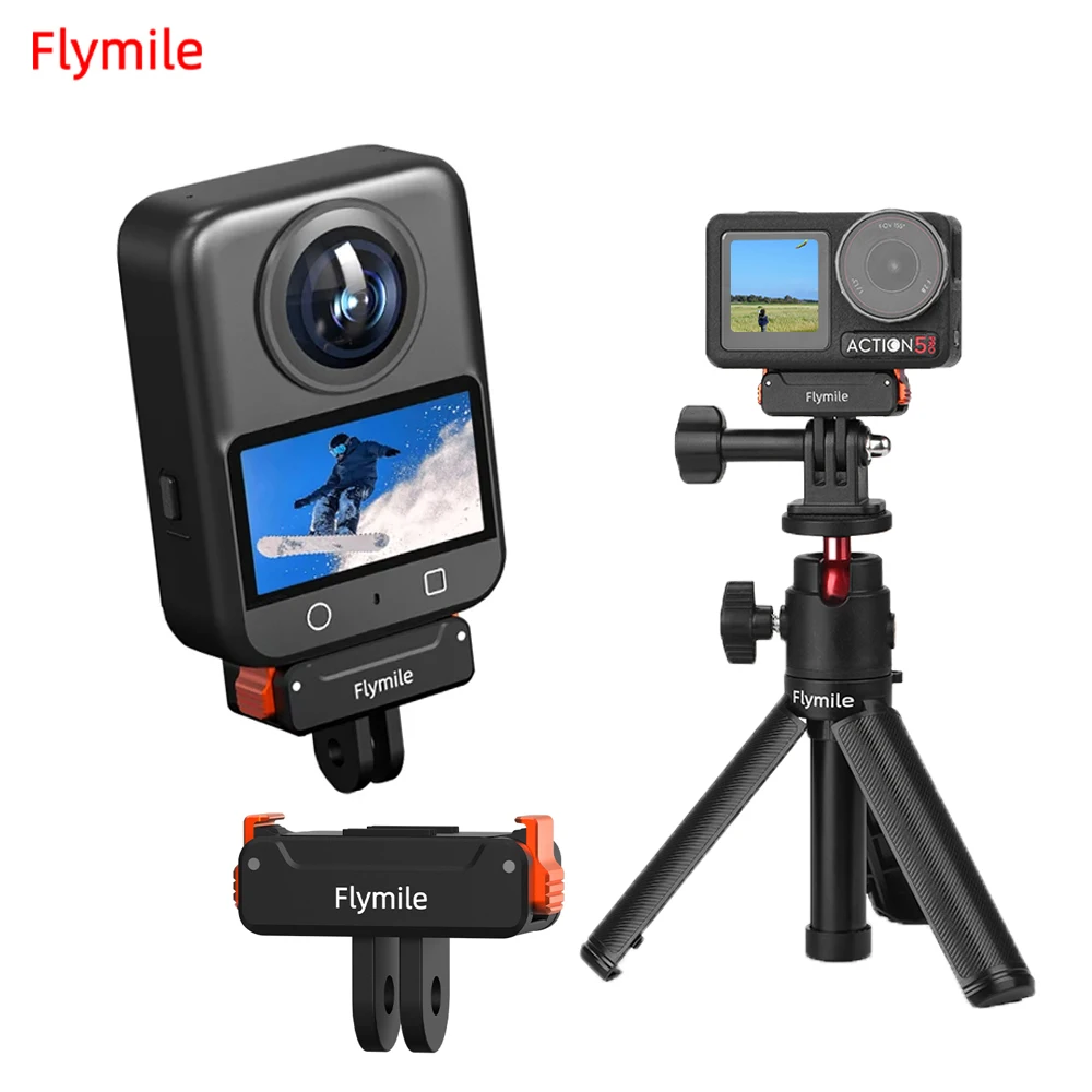 

Flymile Magnetic Adapter for DJI Action 5 Pro/4/Osmo360 Quick Release Extension Mount Dual-Claws Base Vlog Accessories
