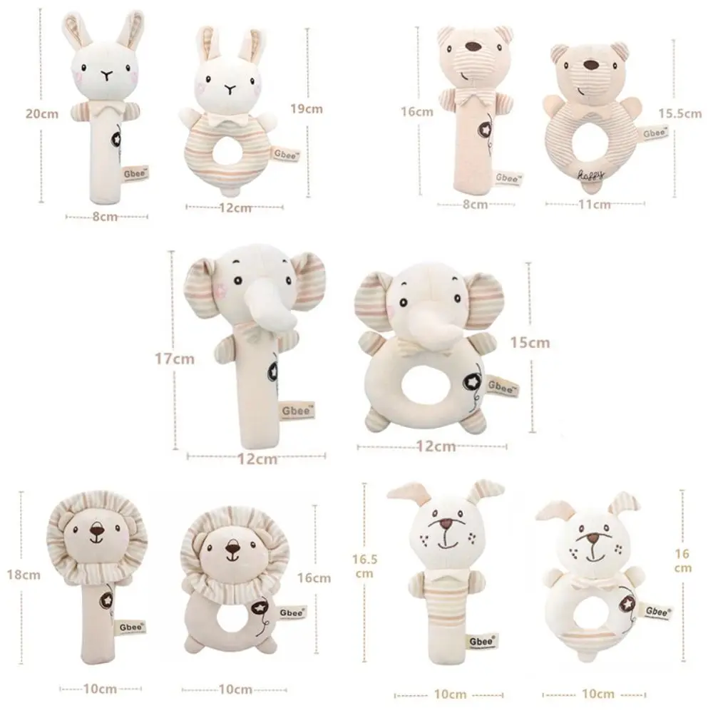 Nette Cartoon Tiere Baby Hand Shaker Plüsch Kind Pädagogische Handbells Neugeborenen Komfort Spielzeug Weiche Baby Komfort Spielzeug Infant Rassel
