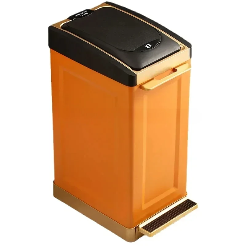 Waste Bin Room Automatic Sealing  Black Kitchen Cleaning Garbage Basket Bathroom Dustbin Design Lixeira Home Organization  Bins