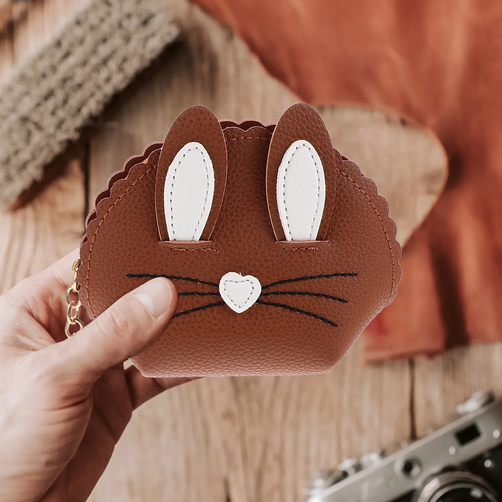 

Набор из 3 кошельков-зайчиков: простые и стильные мини-кошельки из ПУ для мелочи, портативные, для путешествий и повседневного использования, идея для подарка