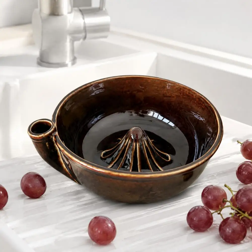 Ceramic Berry Colander Bowl Drainage Bowl for Fresh Fruit Self Spinning Berry Washing Bowl with 360° Vortex Ceramic Fruit