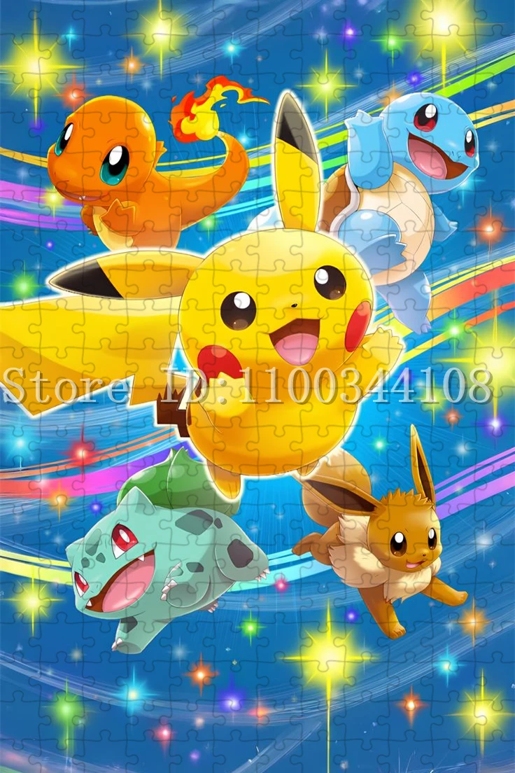 포켓몬 애니메이션 퍼즐, 수제 장난감 및 취미, 피카츄 만화 직소 퍼즐, 가족 게임, 어린이를 위한 교육 장난감