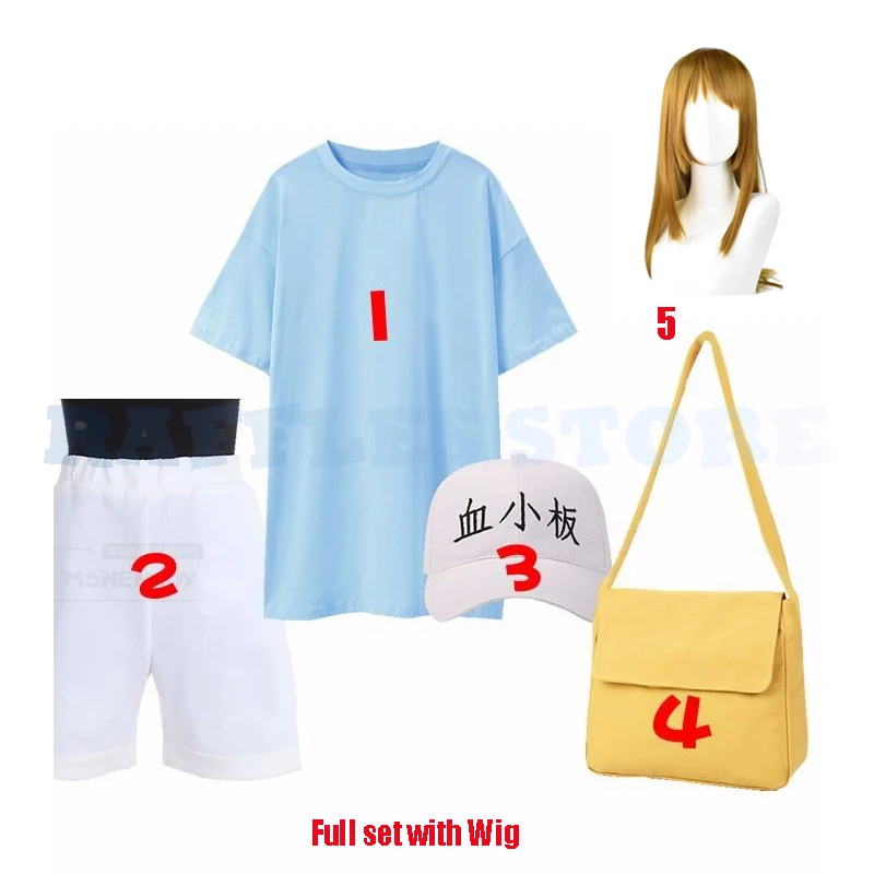 Platelet Cosplay Costume Wig Hat Bag Anime Cells at Work Cosplay Hataraku Saibou Costume Dress Shorts Cute Uniform Kids Adult