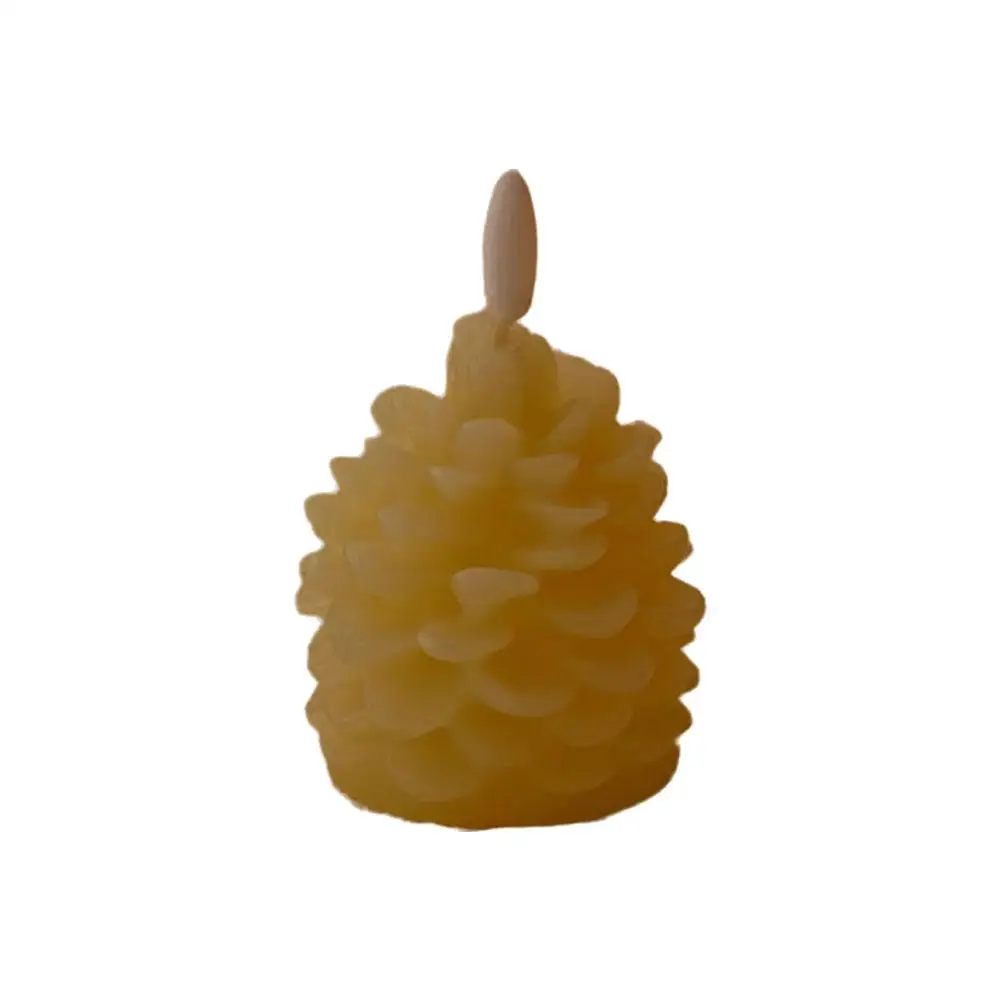 Velas electrónicas Led de modelado de cono de pino, velas sin llama con pilas para decoración interior de vacaciones, regalos para niños G1y1, 1 Uds.