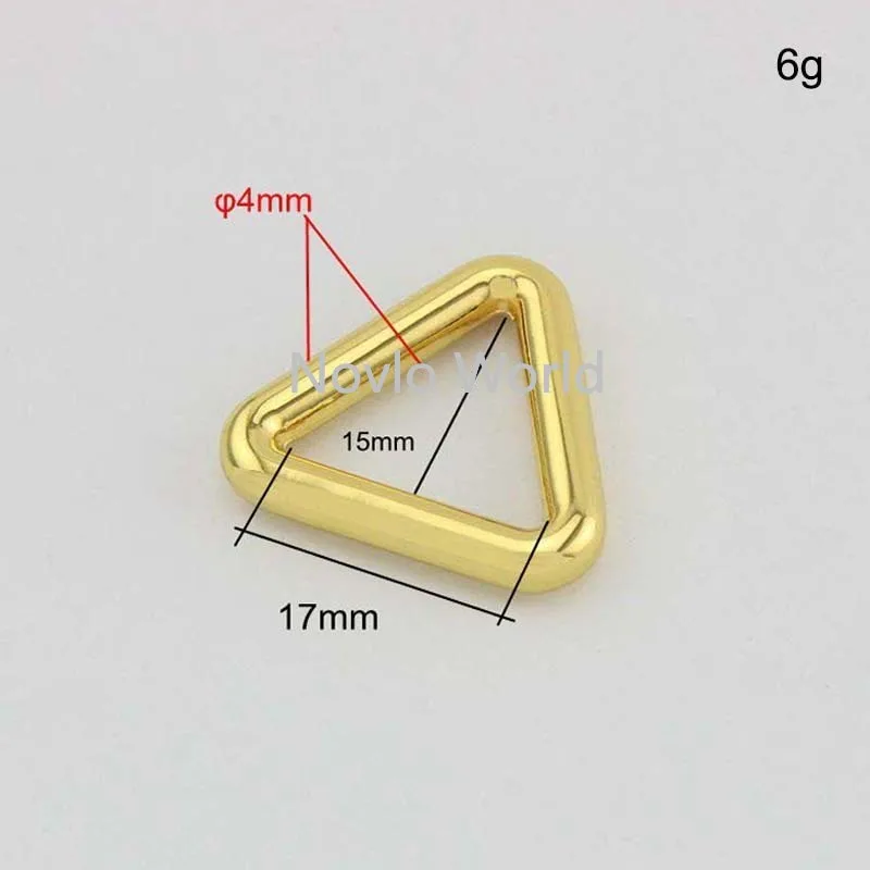 10-50 pieces 4 colors 17mm,26mm,33mm Metal closed triangle ring for bags parts alloy hardware round edge d-rings