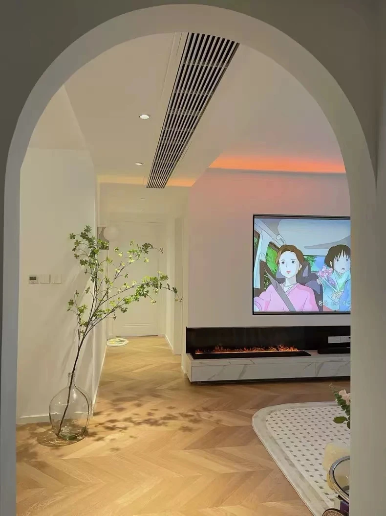 Fireplace Modern LED Decor Fireplace With Remote Control Flame Indoor Electric Outdoor Decoration Light Strip
