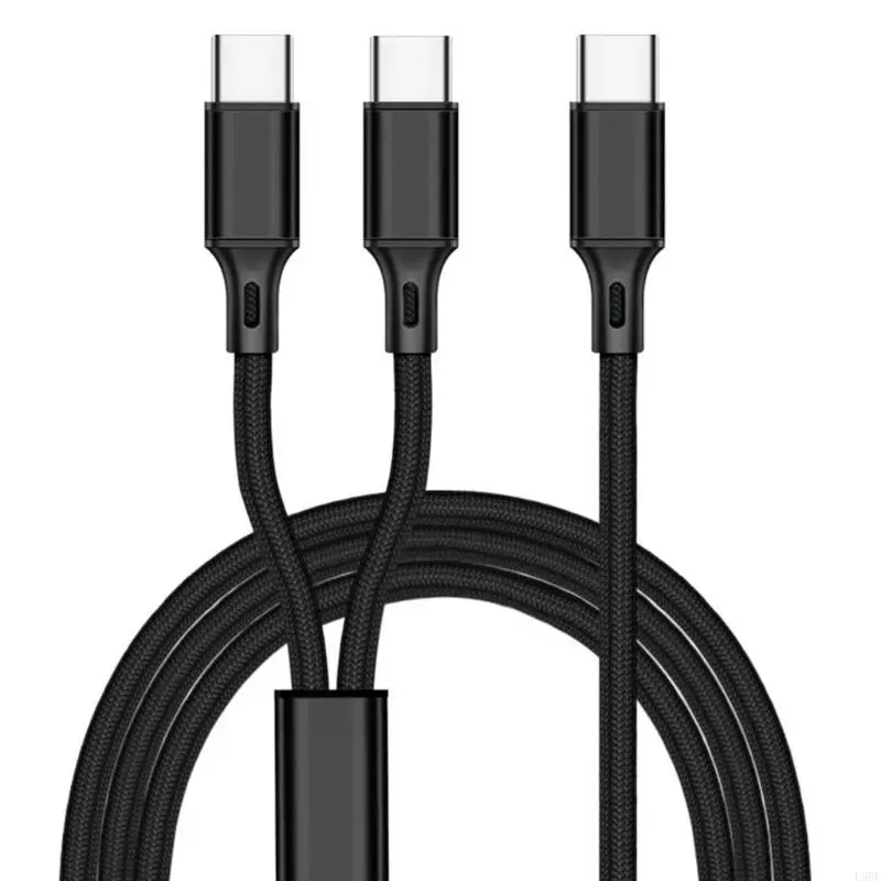 L5BF Nylon USB USB C + USB C Cable, cable carga USB tipo C Cable carga más rápido