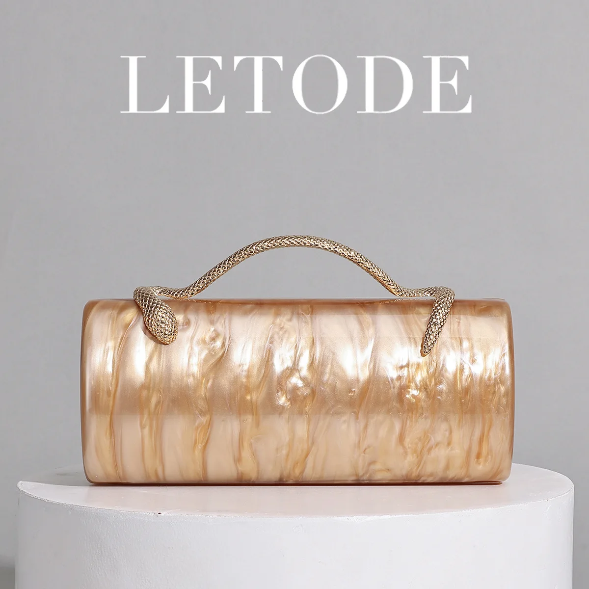 bucket-shaped acrylic shell bag, simple and versatile messenger women's bag, light luxury texture clutch bag