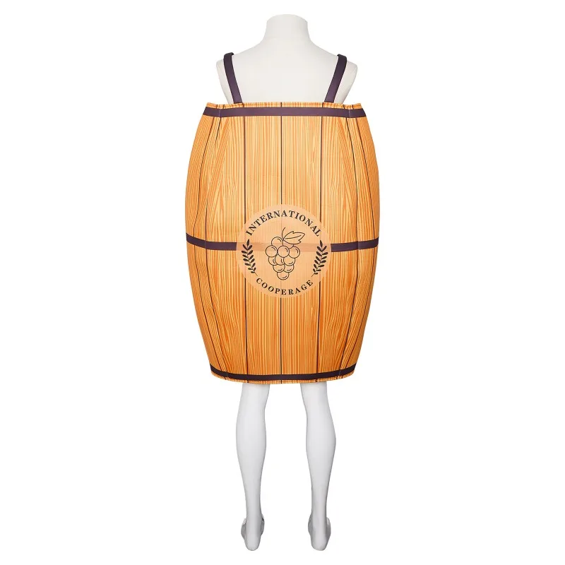 2025 زي برميل البيرة لعروض الحفلات |   زي تنكري لوعاء تخمير كوميدي مع أشرطة لعروض المسرح ذات الطابع