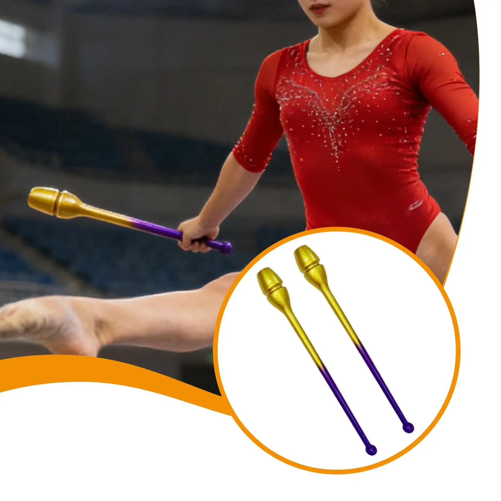 2x Connectable Rhytmic Gymnastics Clubs Dance Props Gymnastics Training Equipment for Stage