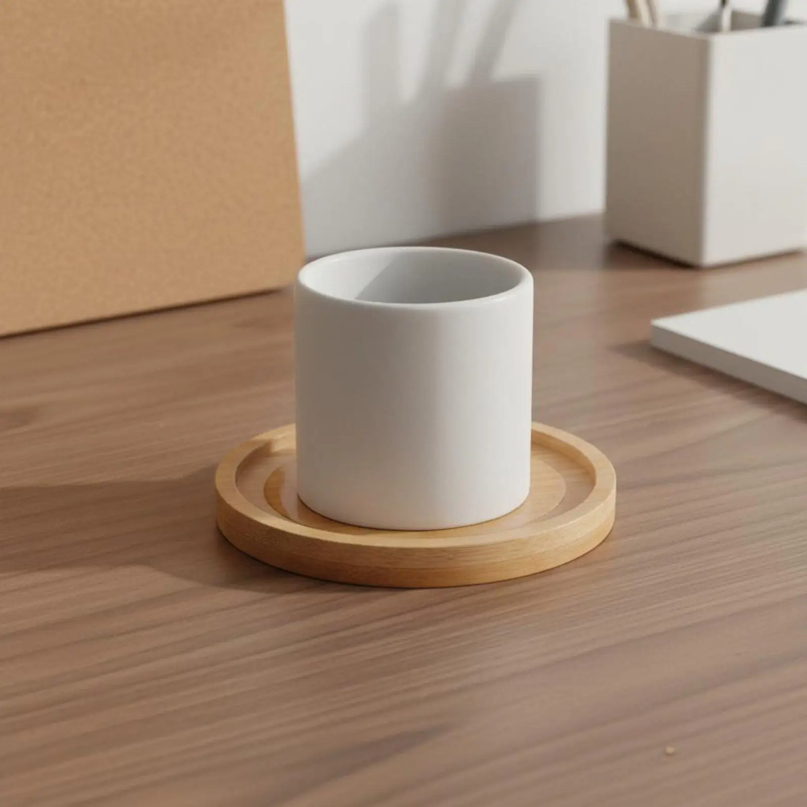 Bamboo Industrial Tray Pot Saucer Stable Raised Base Decorative Accent for Rectangular Pot and Desktop Use