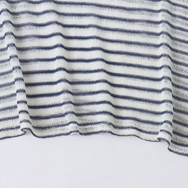 

Летняя женская тонкая длинная футболка Све, круглая, в прозрачную полоску, приятная для кожи, с высокой талией, против старения, защита от солнца, ленивая...