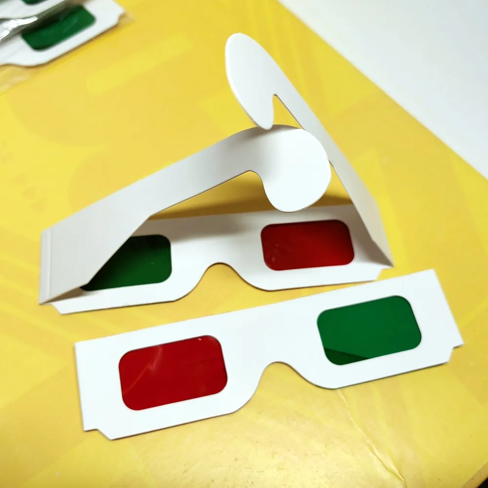 50 teile/los Wiederverwendbare Weiß Papier 3d Gläser Papier Rahmen Rot/Rot Rot/blau Objektiv 3d Decoder Gläser für Förderung – Detail 2