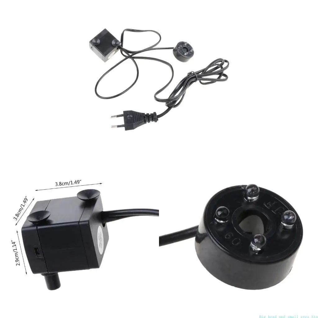 581C Aquarium Water Pump Mini Fountain Pump LED Light for Hydroponics