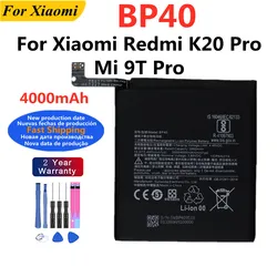 4000mAh BP40 Battery For Xiaomi Mi 9T Pro / Redmi K20 Pro Mi9T Pro Replacement Phone Battery + Free Tools
