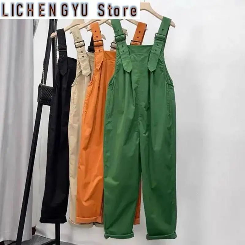 

Women In Bibs Are Western-Style Age-reducin New Spring Summer Korean Version Loose Jumpsuits Overalls Cropped Pants Female