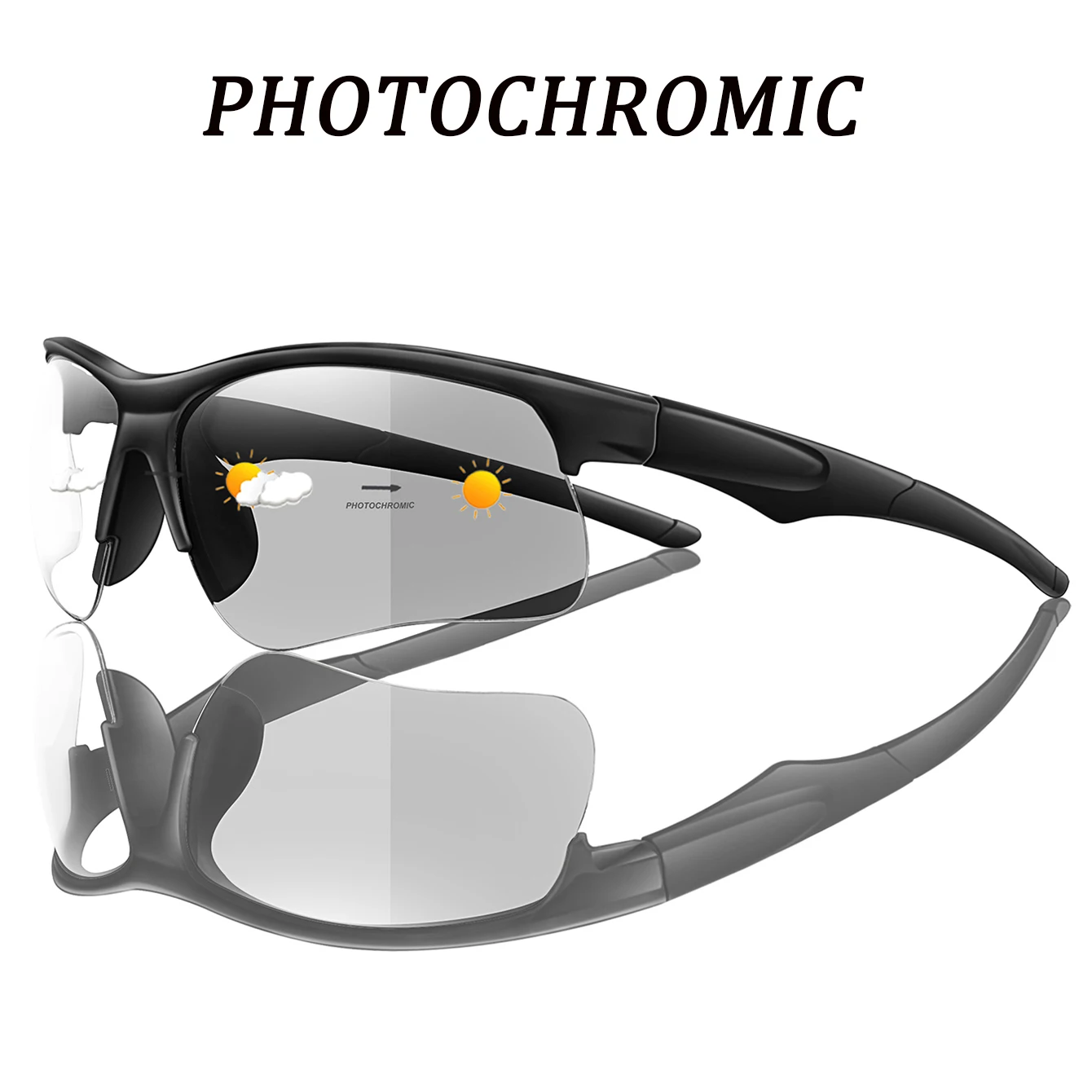 Trendy Stil Photochrome Sonnenbrille Für Männer Frauen Outdoor Mtb Fahrrad Radfahren Laufen Brillen Sport Fahrrad Winddicht Brille