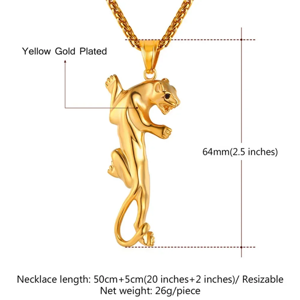 Stainless Steel Lion Tiger Necklace for Men Women Animal Necklace Punk Wear Accessaries Birthday Party Holiday Jewlery Gifts