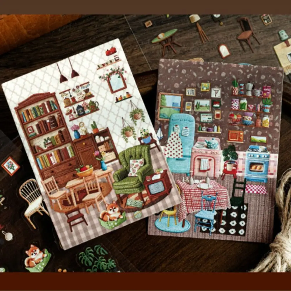 3D Miniature Landscapes Stickers Collection PET 4 Themes 3D Landscape Sticker DIY Crafts Removable DIY Game Stickers Decompress