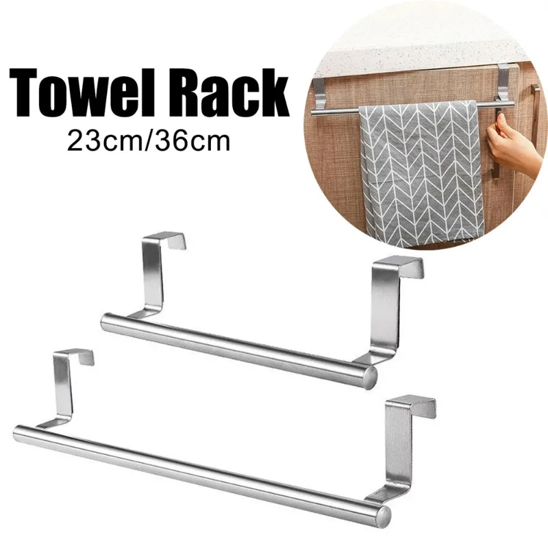 

Towel Holder Space Aluminum No Drilling Bathroom Organizers Self-adhesive Towel Bar Bathroom Shelves Kitchen Storage Rack