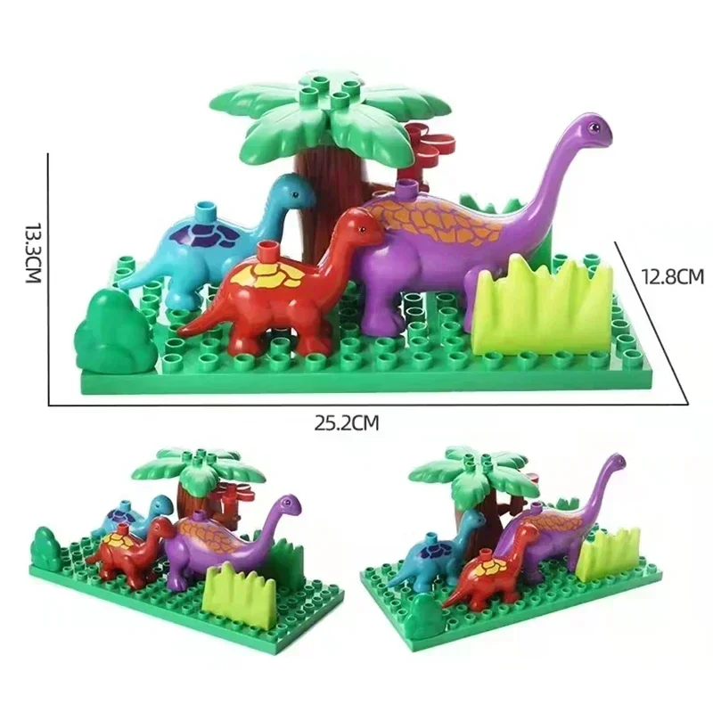 Big Building Blocks Jurassic World Dinosaurs Rex Figures Marine Animals Compatible Large Bricks Educational Children Kids Toys