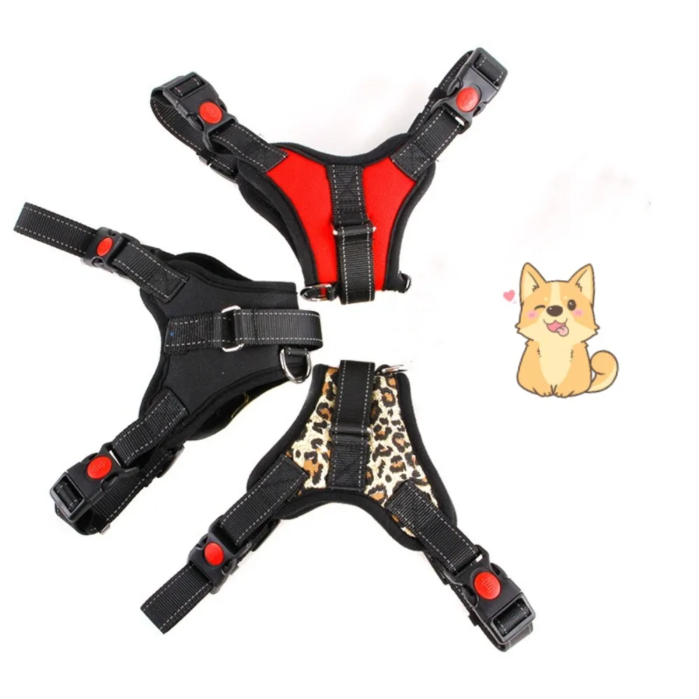 No Pull Dog Harness Breathable Adjustable Pet Chest Strap Soft Nylon Walking Harness For Medium And Large Dogs