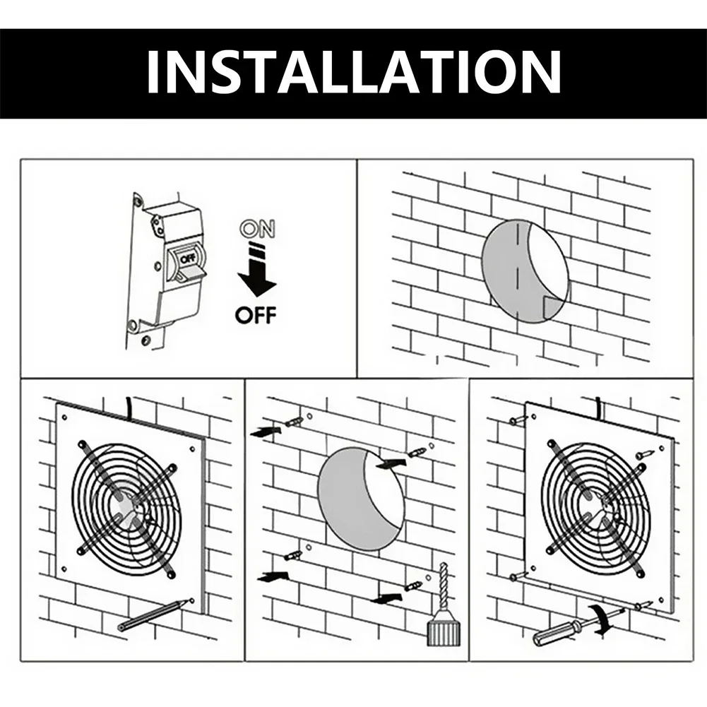 Indoor Air Quality Ventilator Exhaust Fan 220V 40W Exhaust Fan For Kitchen Bathroom Stainless Steel Wall Mounted