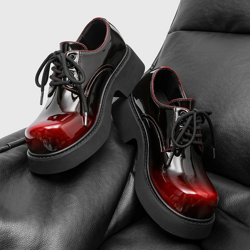 

Men Derby Shoes PU Thick Bottom Fashion Multi Color Men Shoes Size 38-46