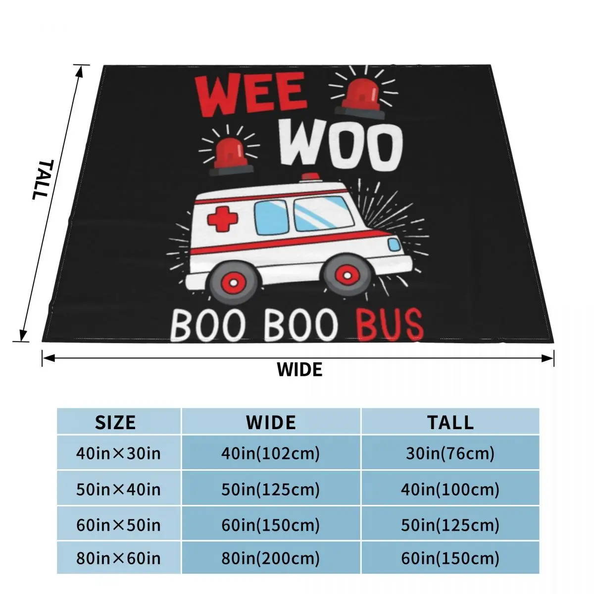 Paramedic Wee Woo Ambulance Throw Blanket Weighted Blanket Extra Large Throw Blanket Sleeping Bag Blanket