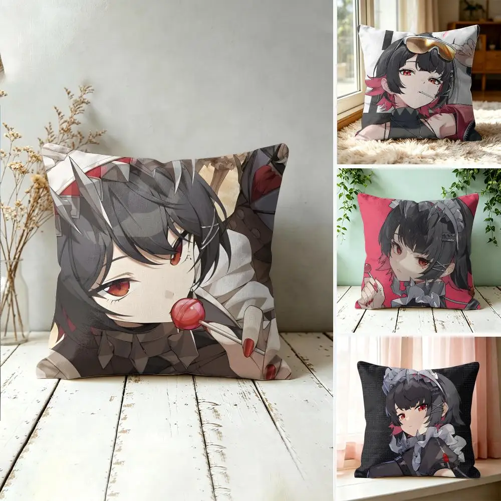 Ellen Joe Zzz-Zenless Zone Zero Cushion Cover Wrinkle-Resistant Short Plush Cushion Covers Breathable Machine-Washable