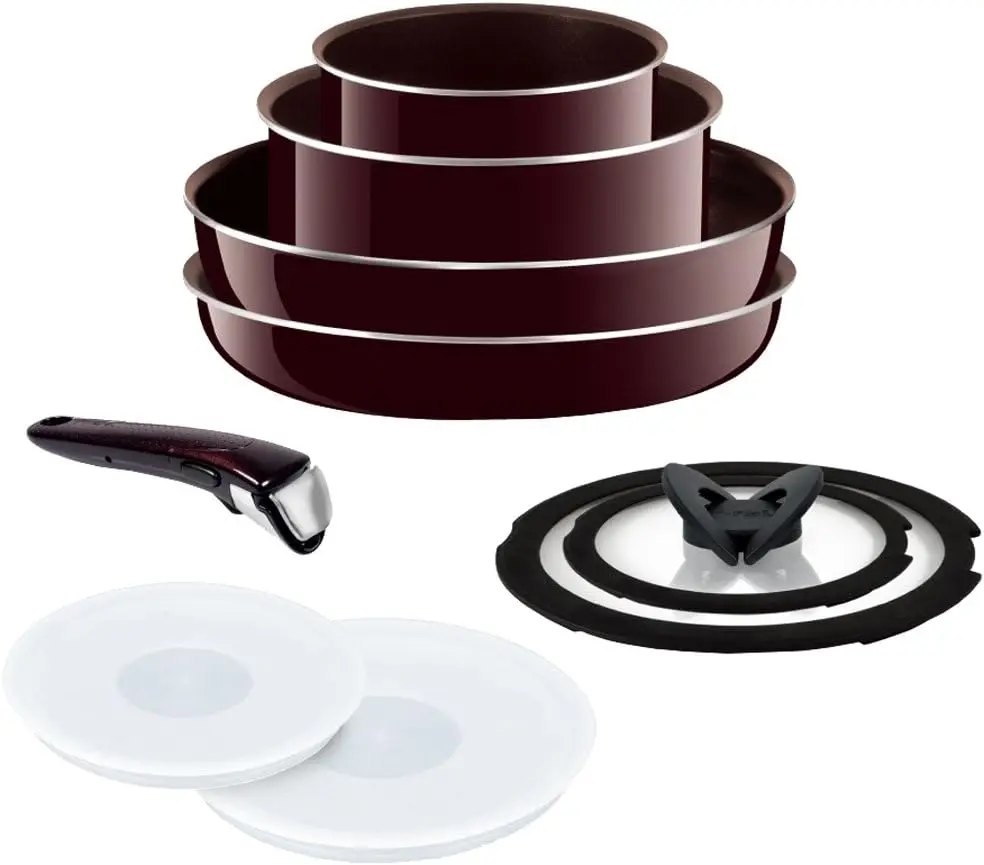 

L63191 Frying Pan, 9 Piece Set, Ingenio Neo Mahogany Premier Set 9, Titanium Premier, 5 Layer Coating, Handle Removable,