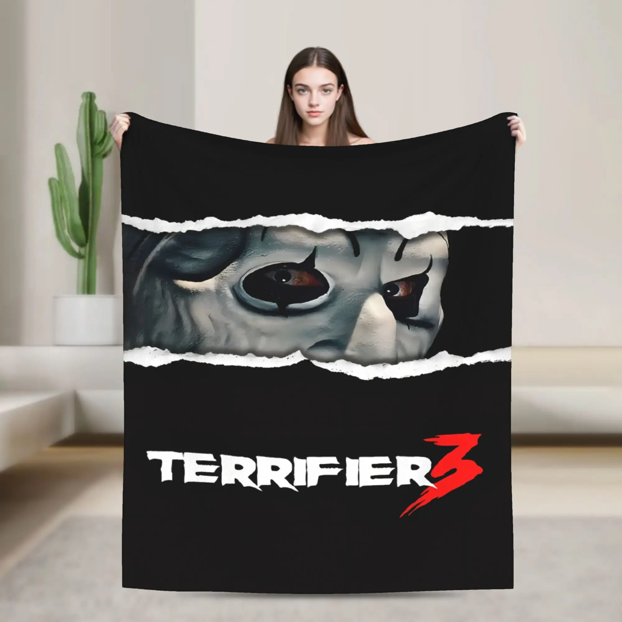 Warm Soft BlanketChild Decorative Terrifier Movie Throw Blanket  Flannel Bedspread For Couch Bed Funny Sofa Bed Cover