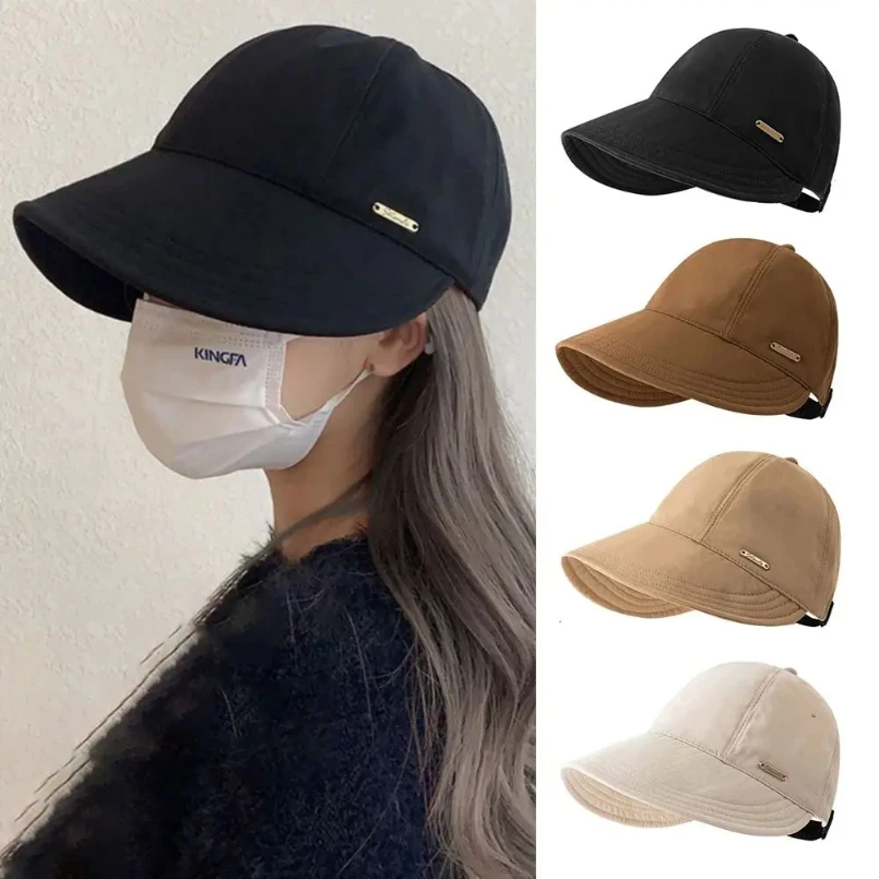

Foldable Wide Brim Sun Hat Drawstring Adjustable Caps for Men Women Beach Hats Summer Quick-drying Visors Fisherman Cap