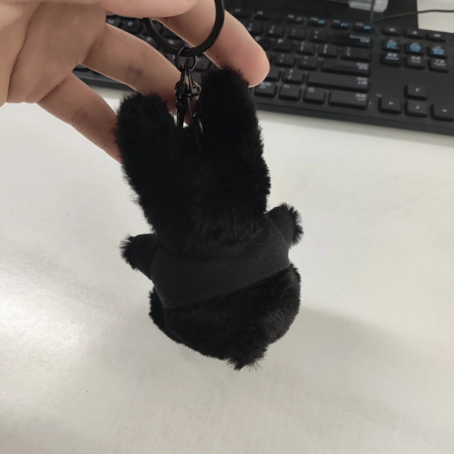 13.5cm Anime Figure Popularity Peripherals Cute Ins Style Black Rabbit Plush Keychain Backpack Accessories Model Gift Toys Game