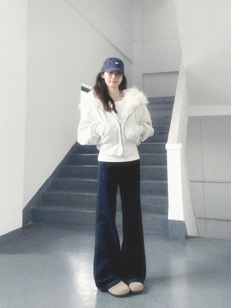 

Ретро джинсы-клеш с низкой талией, женские прямые брюки с высокой талией, стройнящие, в пол, весна-осень, новинка