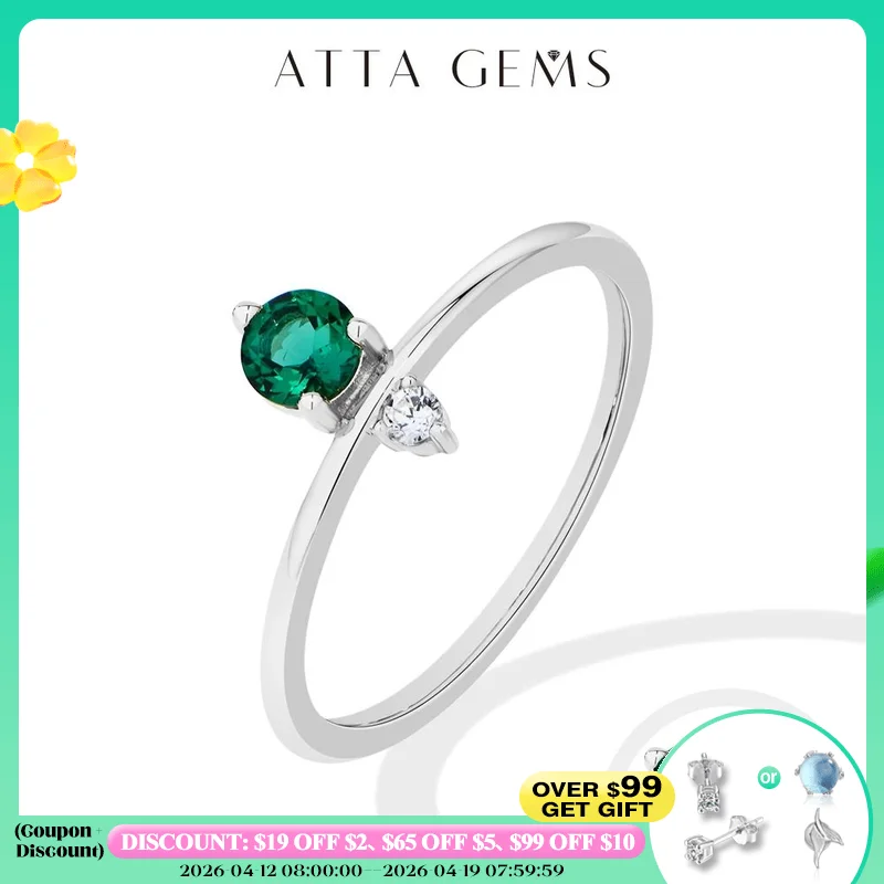 

ATTAGEMS модное трендовое лабораторное обручальное кольцо с изумрудом «Зембиан» для женщин, кольца из стерлингового серебра S925 с цирконом, юбилейные ювелирные изделия, подарки