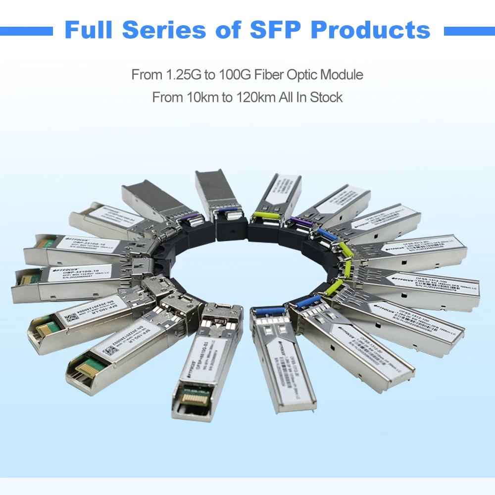 브랜드 스위치용 OPTFOCUS Sfp, 1.25G LC SC BiDi 20 ~ 120km WDM 광섬유 트랜시버 SFP 모듈, DDM 기능