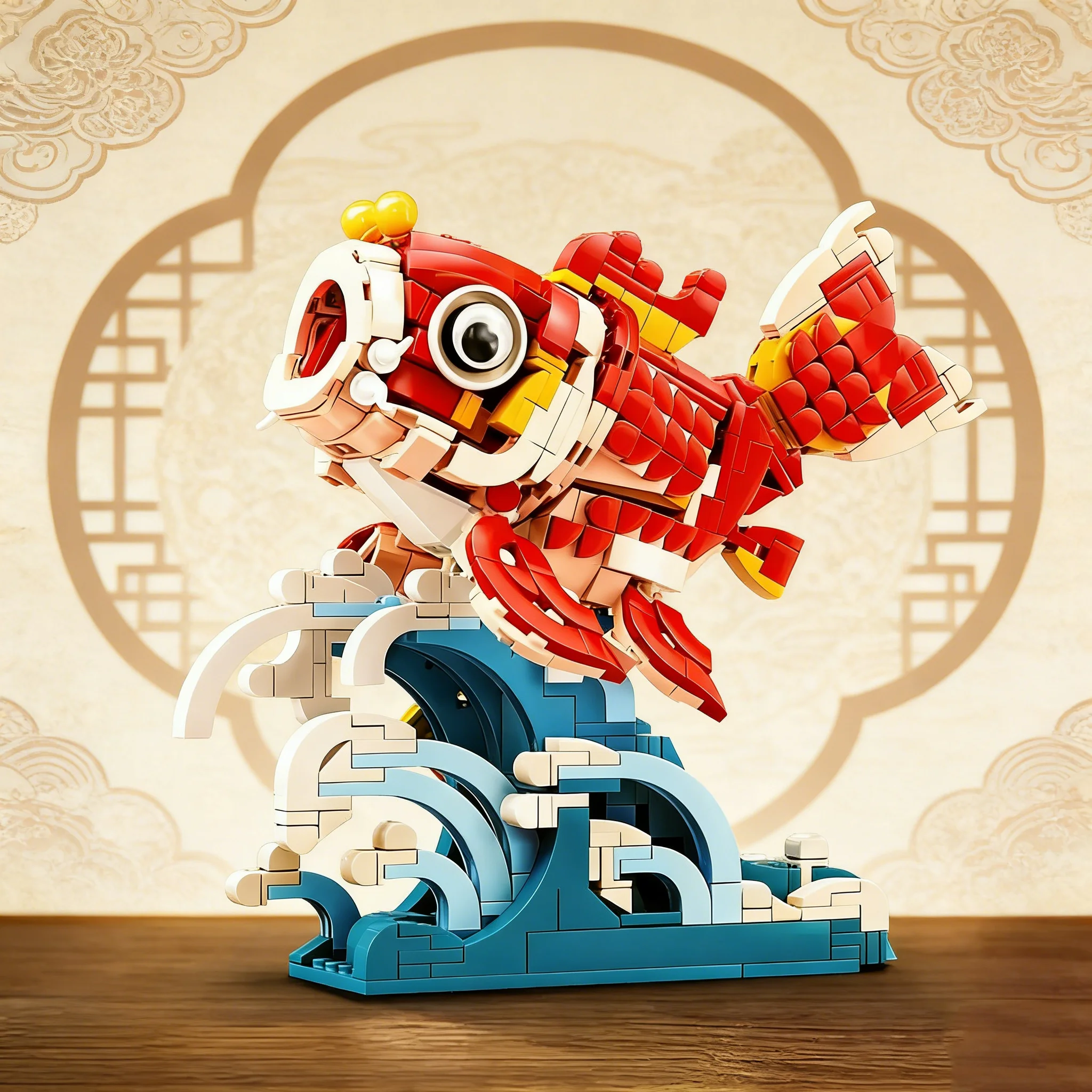 Good Luck Koi Fish Building Blocks Compatible Bricks Chinese Product China Decoration Assembled Toy Gift New year celebrate