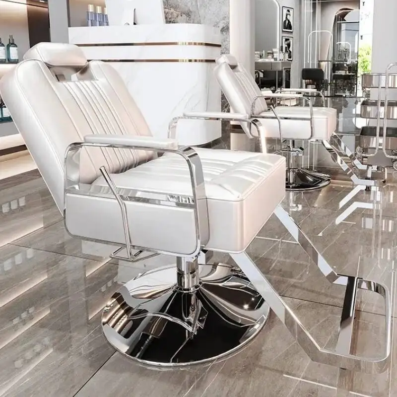 Silla de peluquero con respaldo estético, sillón giratorio de belleza avanzado, Silla de peluquería profesional elevable, muebles de salón