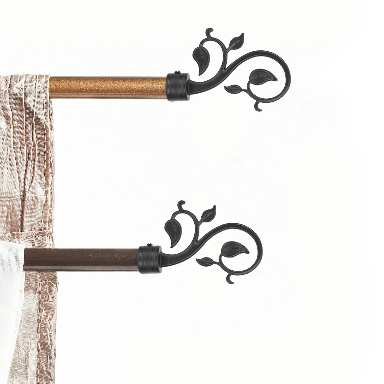 

2Pcs Window Curtain Rod End Plugs Sturdy Plastic Finials with Unique Look for Bedroom Living Room Elegant Drapery Decor