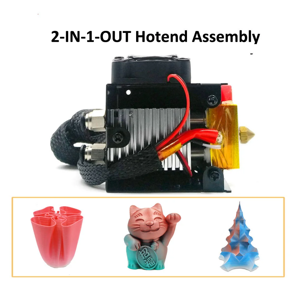 ZONESTAR Dual Color 2-IN-1-OUT 2-IN-2-OUT Double Extruder Hotend Assembly Mix Color Hotend Print Head 3D Printer