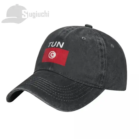 Tunisia Flag With Letter Washed Cotton Cap Gorras Snapback Caps Baseball Dad Outdoors Travel Sun Hats Casquette