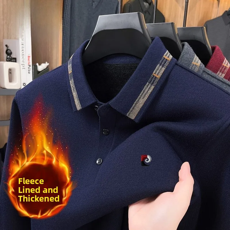 

Мужская шерстяная куртка Pierre Cardin класса люкс с подкладкой из флиса, удлиненная, теплая, повседневная одежда для осени и зимы