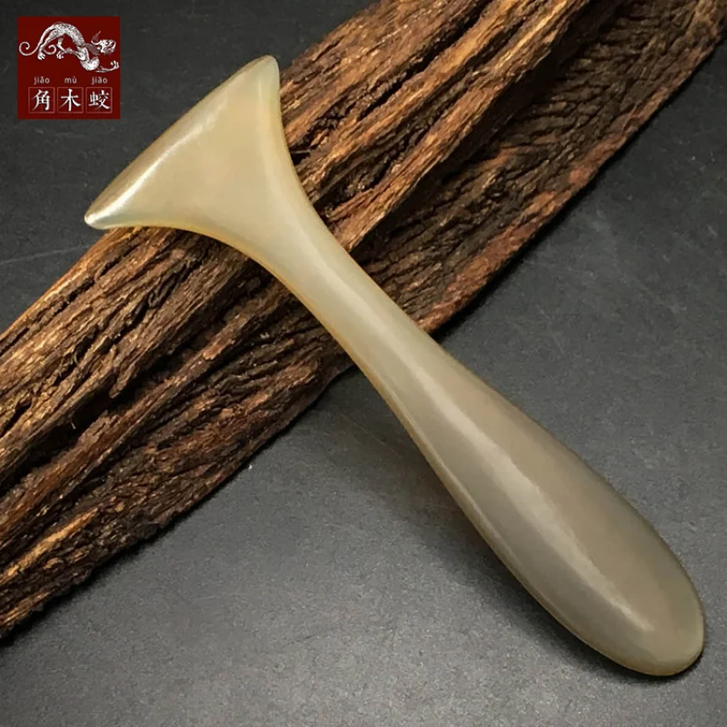 Horned Yak Horn Eye Scraper Knife-Shaped Massage Beauty Stick