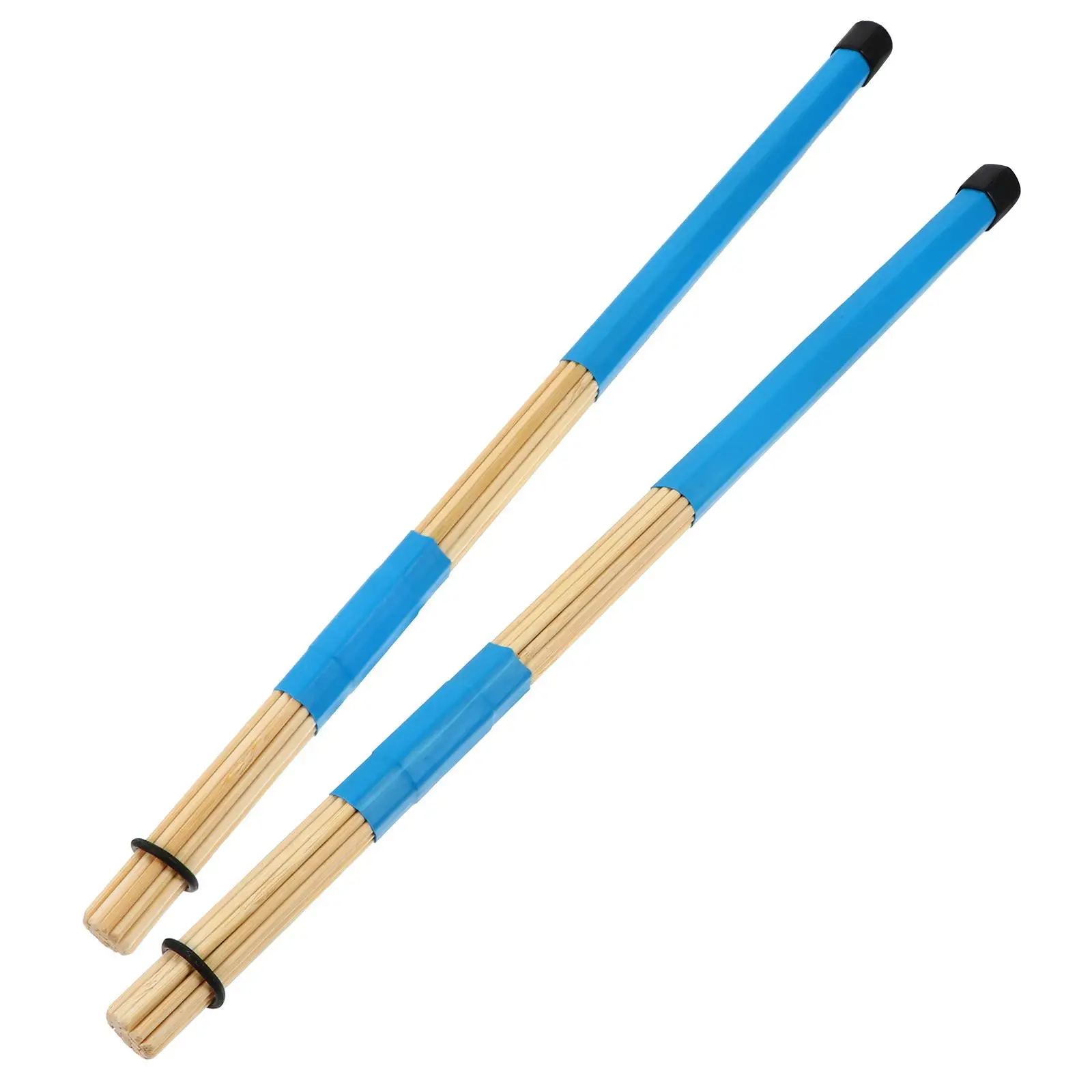 

19 Wooden Drum Brushes Bamboo Material 3 Pairs Blue Random Durable Non-Slip Design Percussion Sticks Drum Kit Accessories