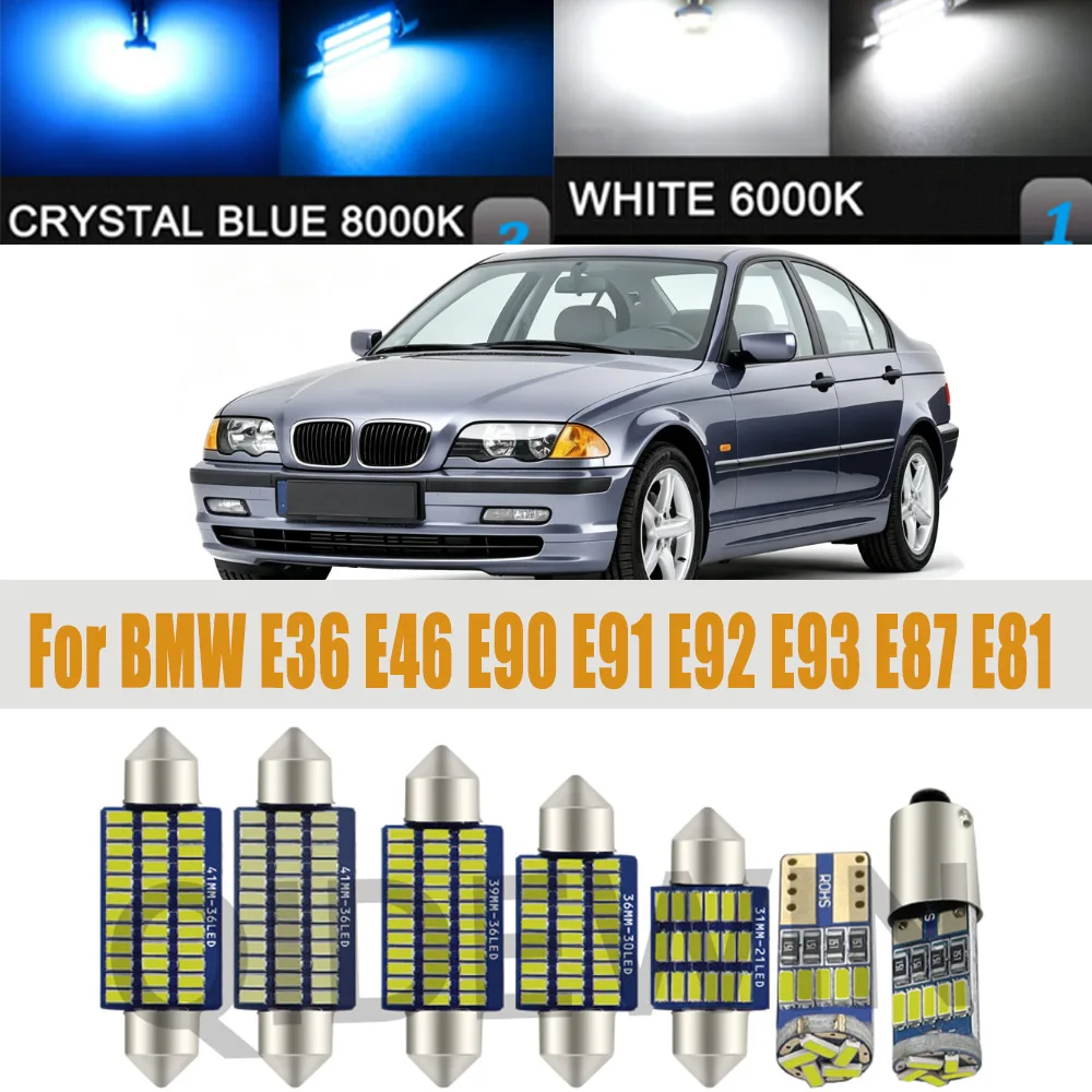 Car Interior LED Lights For BMW E36 E46 E90 E91 E92 E93 E87 E81 F20 F30 E39 E60 E61 F10 F11 E38 E65 E66 328i 2009 2011 2012 2017